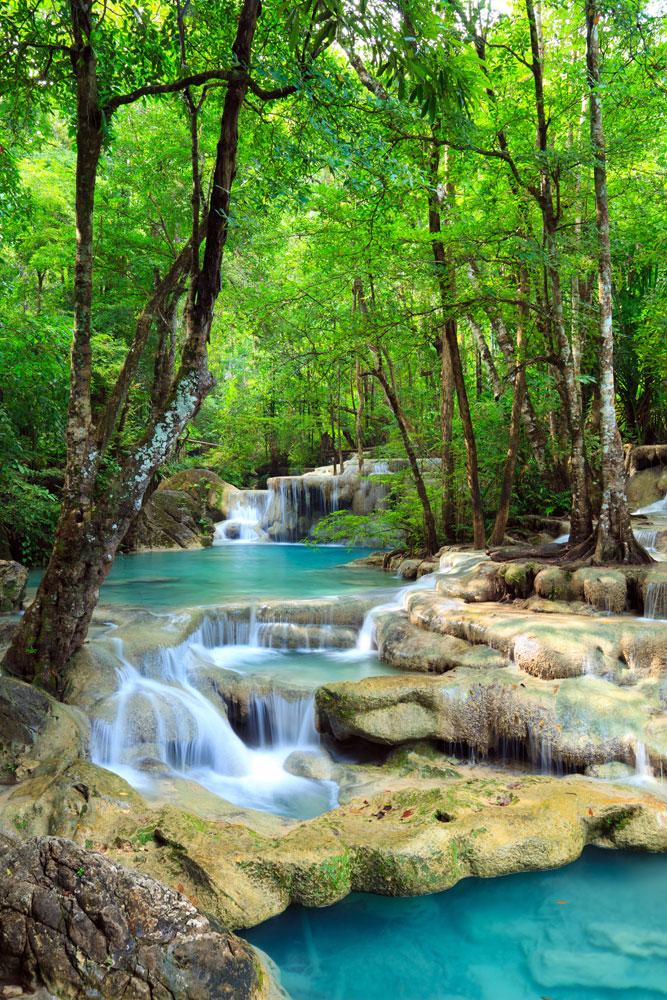 Wasserfälle - Poster - Blue Water Kanchanaburi Nationalpark Thailand