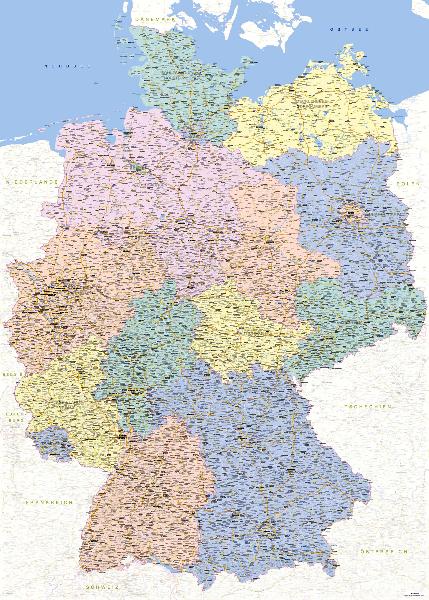 Landkarten  - Giant Poster - Deutschlandkarte