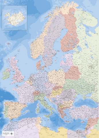Landkarten  - Giant Poster - Europakarte
