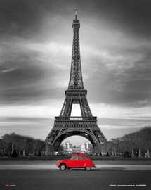 Poster - Paris Red 2 CV