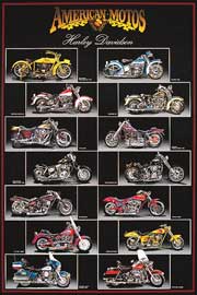 Poster - Harley Davidson Chart Motorräd
