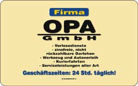 Poster - Firma Opa GmbH 24 Std täglich 